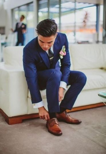 Overseas blue groom style