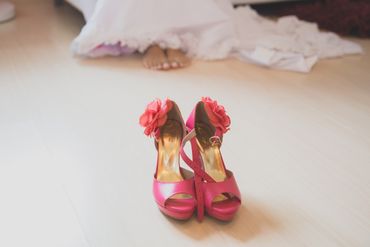 Pink wedding shoes