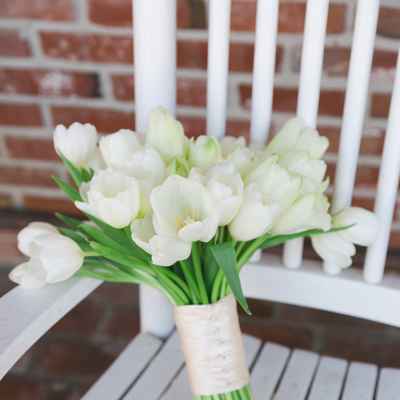 White tulip wedding bouquet