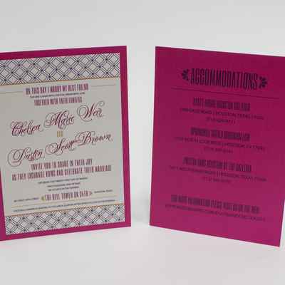 Pink wedding invitations