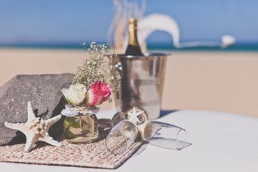 Beach wedding reception decor