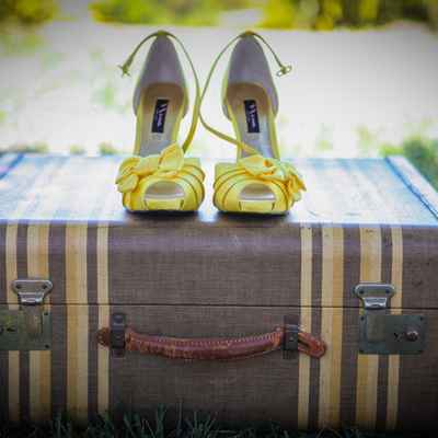 Yellow wedding shoes