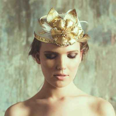 Gold wedding headpieces, veils, cover-ups & brooches