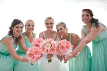 Pink gerbera wedding bouquet