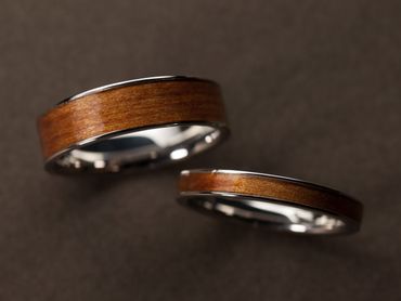 Brown wedding rings