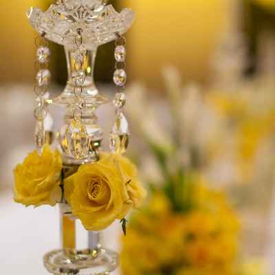 Yellow wedding floral decor