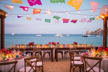 Beach wedding reception decor