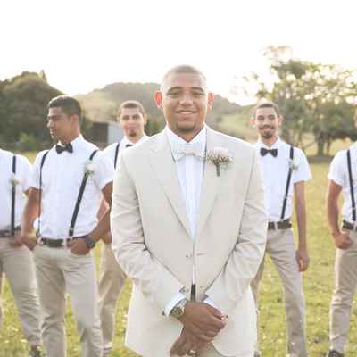Outdoor white groom style