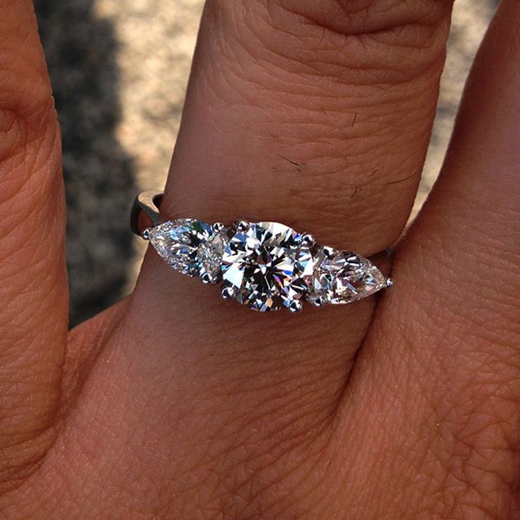 GIA certified Three Stone Diamond Engagement Ring
