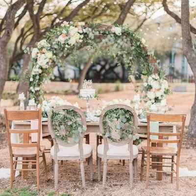 White outdoor wedding reception decor
