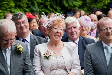 Outdoor wedding guests