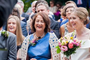 Outdoor wedding guests