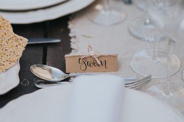 Brown wedding signs