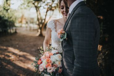 White rose wedding bouquet