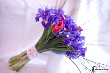Blue tulip wedding bouquet