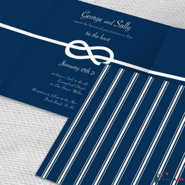 Marine blue wedding invitations