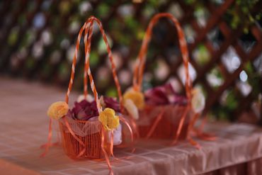 Orange wedding ceremony decor