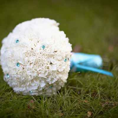 White carnation wedding bouquet