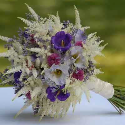Summer purple eustoma wedding bouquet