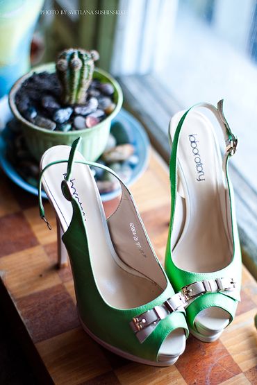 Green wedding shoes