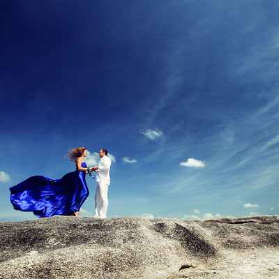 Overseas blue real weddings
